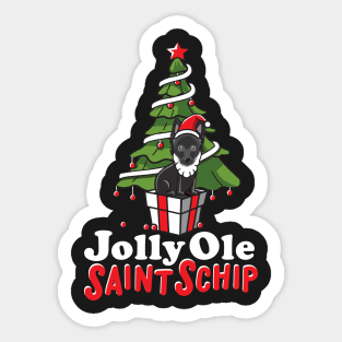 Jolly Ole Saint Schip - Schipperke Christmas! Sticker